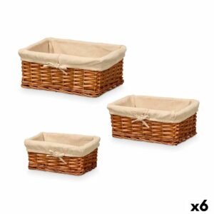 Korbsatz Kipit HX31033S/3 natürlich Polyester korb 50 % Baumwolle 39 x 16,5 x 29 cm 3 Stücke (6 Stück)