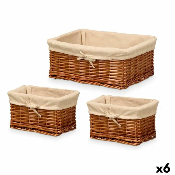 Korbsatz Kipit HX31449S/3 natürlich Polyester korb Stoff 50 % Baumwolle 39 x 16 x 30 cm 3 Stücke (6 Stück)