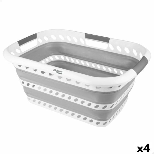 Faltbarer Wäschekorb Aktive Polypropylen TPR 61 x 7,5 x 43 cm 61 x 28 x 43 cm (4 Stück)