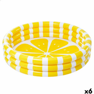 Aufblasbares Planschbecken für Kinder Intex Zitronengelb 147 x 33 x 147 cm Gelb (6 Stück)