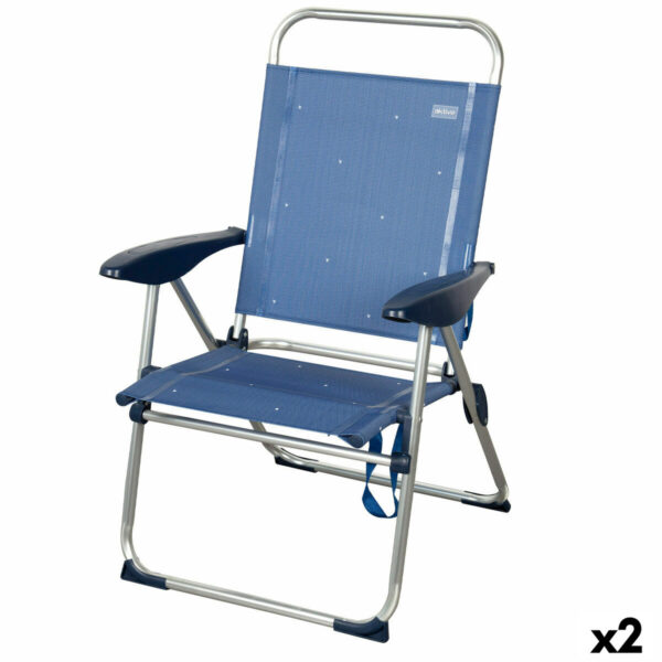 Strandstuhl Aktive 48 x 100 x 60 cm (2 Stück)