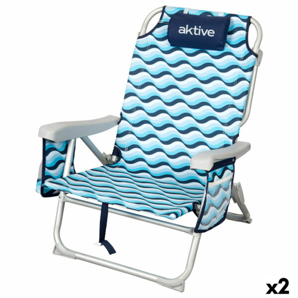 Strandstuhl Aktive 50 x 80 x 58 cm (2 Stück)