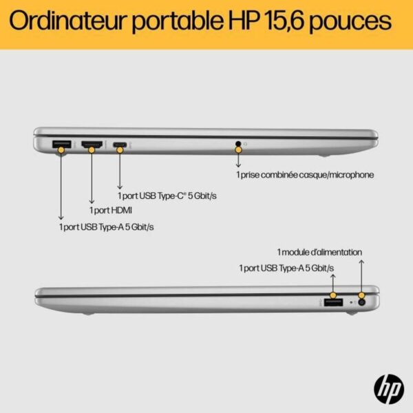 Laptop HP FC0071NF 15,6" ryzen 5-7520u 16 GB RAM 512 GB SSD Azerty Französisch – Bild 5