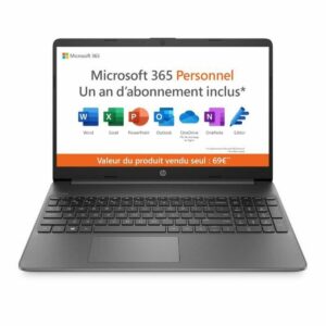Laptop HP 15s-fq0024nf 15,6″ Intel Celeron N4120 4 GB RAM 128 GB SSD Azerty Französisch