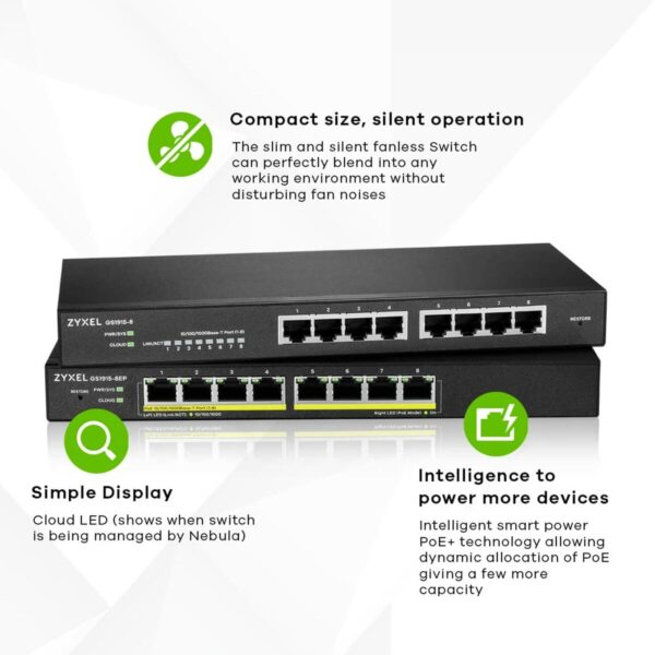 Switch ZyXEL GS1915-8EP-EU0101F – Bild 2