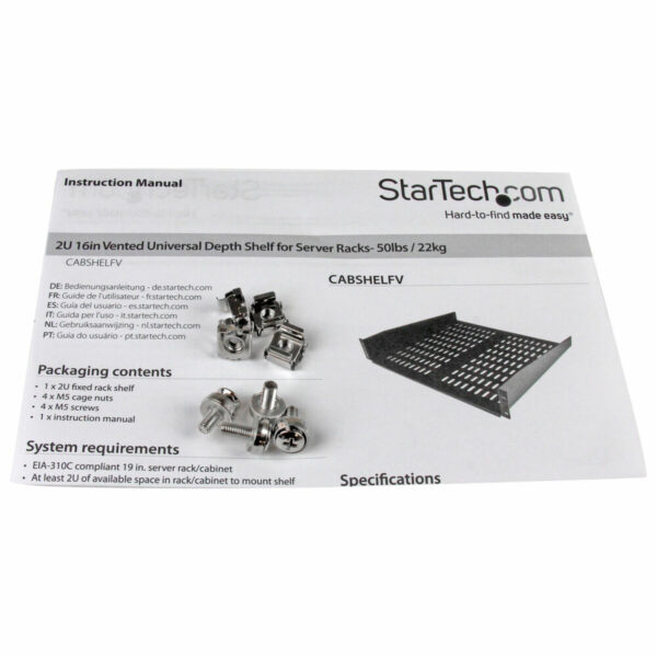 Rack-Schrank Ablage, fixiert Startech CABSHELFV – Bild 3