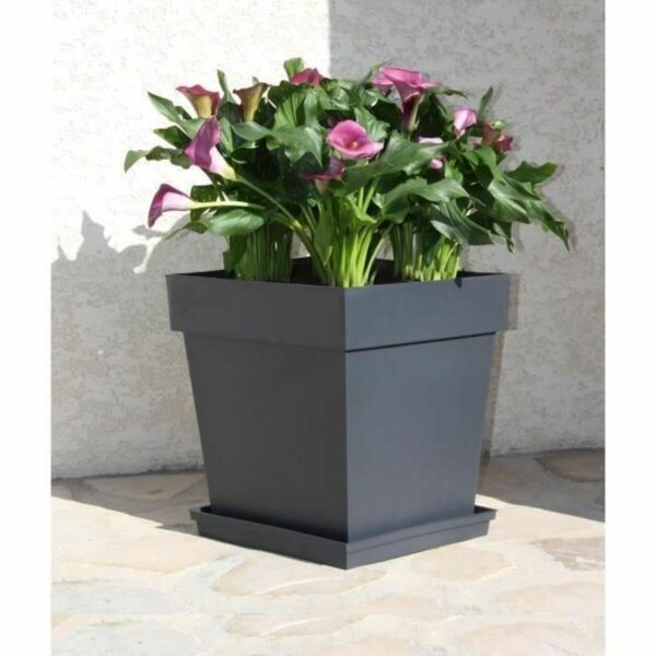 Blumentopf EDA Grau Polypropylen Kunststoff 39 cm 39 x 39 x 39 cm – Bild 2