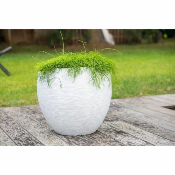 Blumentopf EDA Graphit rund Weiß Ø 50 cm – Bild 4
