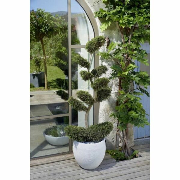 Blumentopf EDA Graphit rund Weiß Ø 50 cm – Bild 3