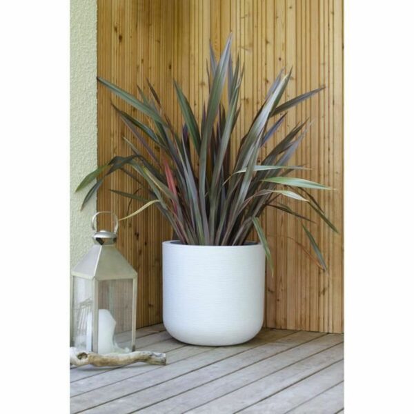 Blumentopf EDA Weiß Kunststoff kreisförmig Ø 40 cm – Bild 2