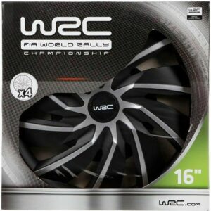 Radkappe WRC WRC 4 Turbo Grau Silberfarben Matte Hinterseite 16″ 4 Stücke