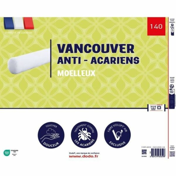 Kissen DODO Vancouver Weiß 140 cm Anti-Staubmilben – Bild 3