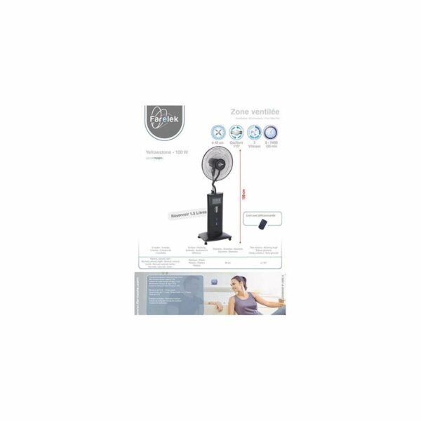 Freistehender Ventilator FARELEK Schwarz 100 W – Bild 2