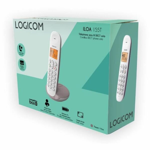 Kabelloses Telefon Logicom ILOA 155T SOLO Braun Grau Taupe – Bild 5