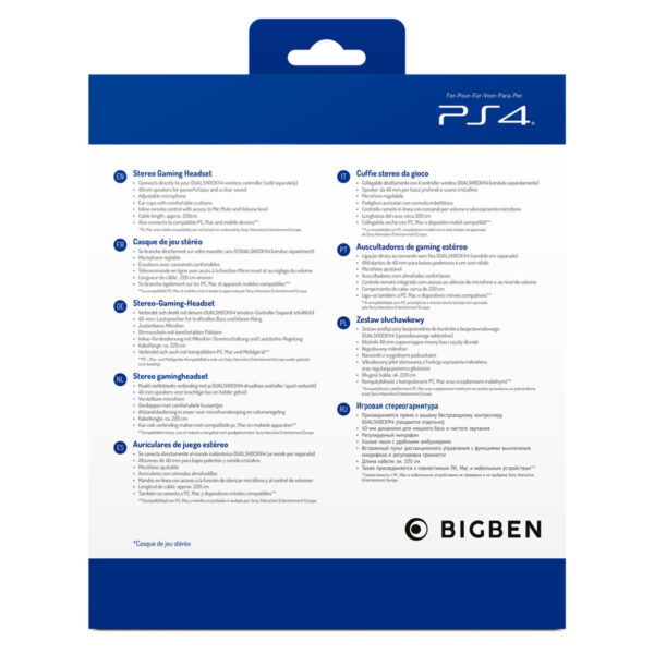 Gaming Headset mit Mikrofon Big Ben Interactive PS4OFHEADSETV3WHITE Weiß Schwarz/Weiß – Bild 7