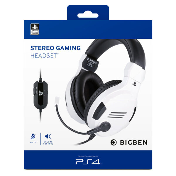 Gaming Headset mit Mikrofon Big Ben Interactive PS4OFHEADSETV3WHITE Weiß Schwarz/Weiß – Bild 5