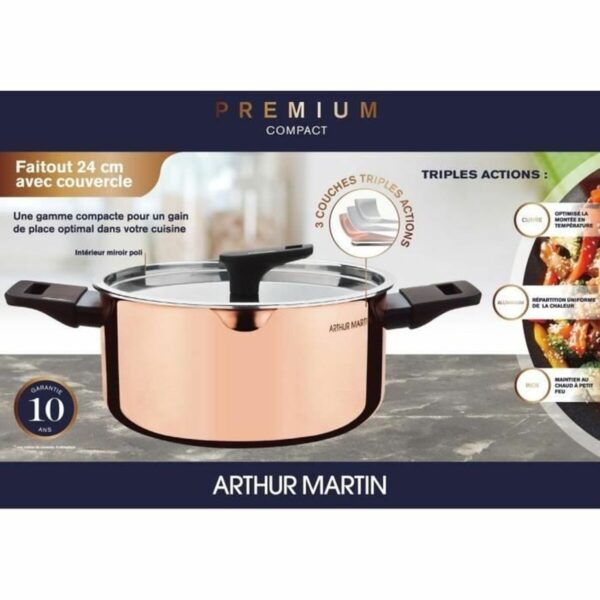 Kasserolle Arthur Martin AM945GT Grau Ø 24 cm 2,4 L – Bild 3