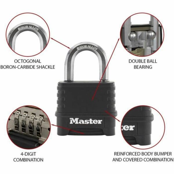 Kombinationsschloss Master Lock M178EURD Stahl Zink Schwarz – Bild 3
