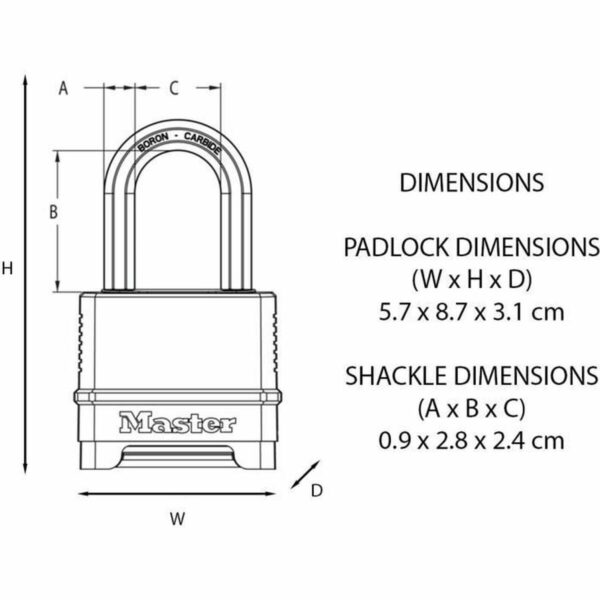 Kombinationsschloss Master Lock M178EURD Stahl Zink Schwarz – Bild 4