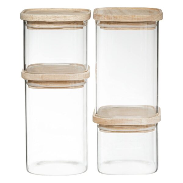Set mit 4 Kanistern Secret de Gourmet Küche Stapelbar Glas – Bild 2