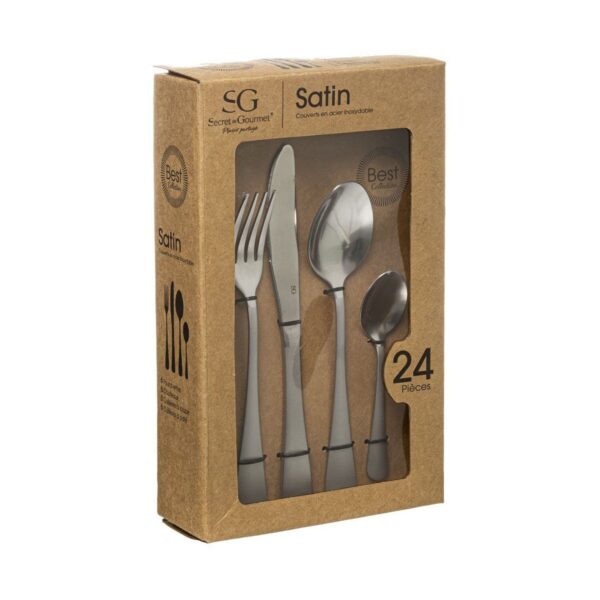 Besteck Satin Stahl Edelstahl 24 Stücke – Bild 2