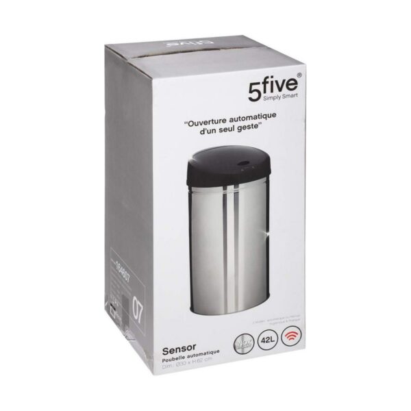Mülltonne 5five Simply Smart Edelstahl 42 L Silberfarben – Bild 2