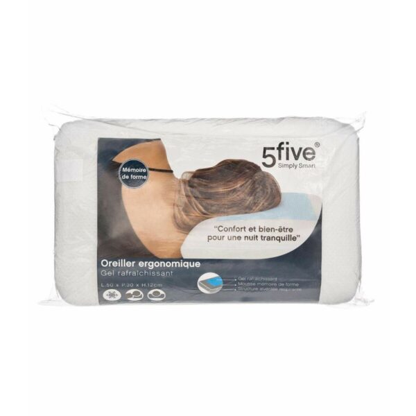 Kissen Tevere 5five Simply Smart 50 x 30 x 12 cm Weiß Ergonomisch Erfrischend Gel – Bild 2