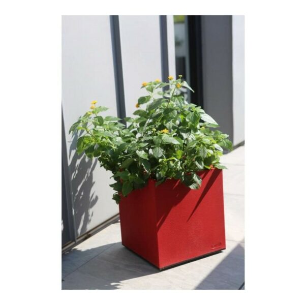 Blumentopf Riviera Rot Kunststoff karriert 40 x 40 cm – Bild 2
