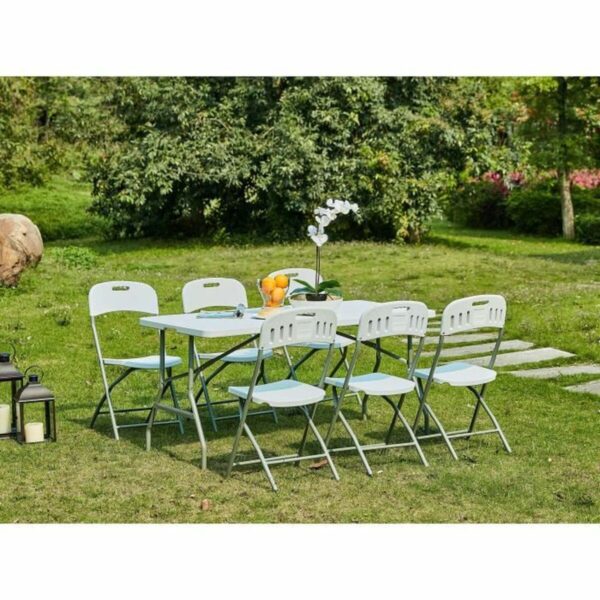 Table Klapptisch Metall Kunststoff 180 x 75 x 74 cm – Bild 4