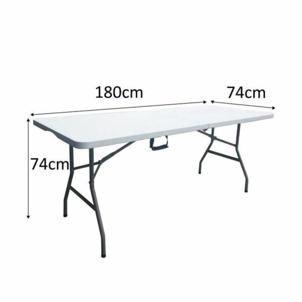 Table Klapptisch Metall Kunststoff 180 x 75 x 74 cm – Bild 3