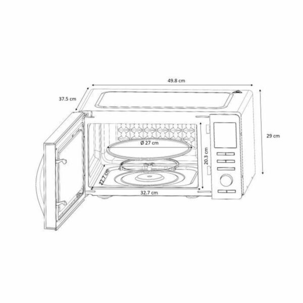 Mikrowelle mit Grill Continental Edison 900 w 25 L Silberfarben 900 W 25 L – Bild 4