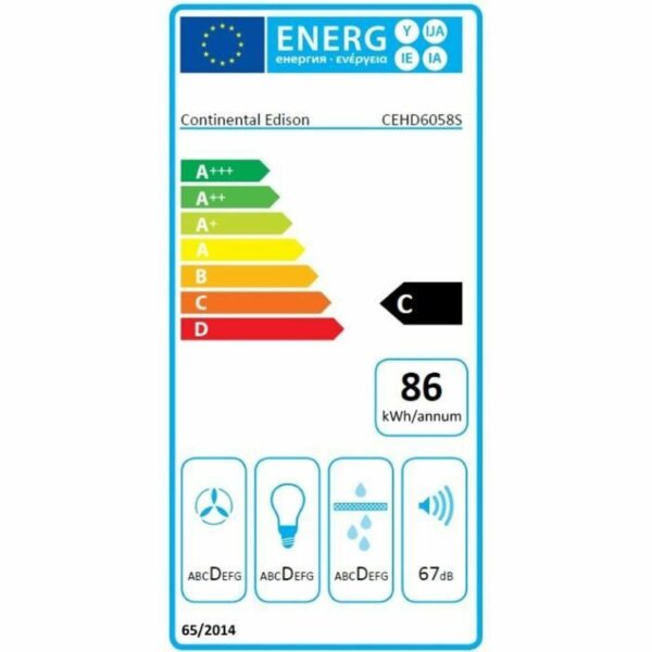 Konventioneller Rauchfang Continental Edison CEHD6058S – Bild 3