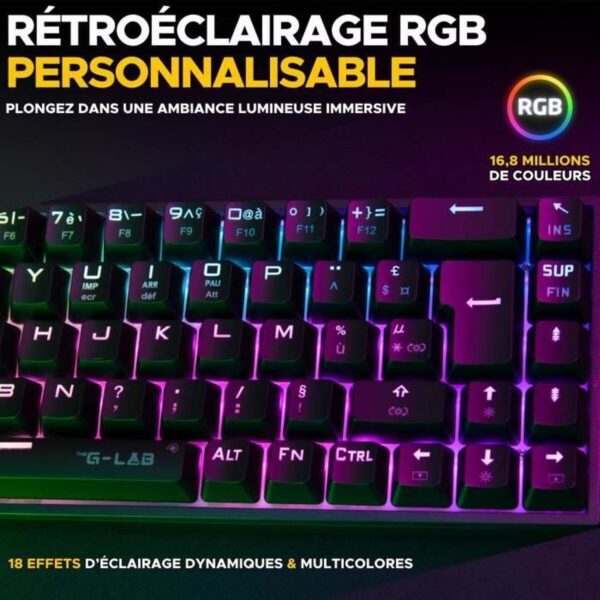 Tastatur The G-Lab KEYZ TITAN Schwarz Azerty Französisch – Bild 3