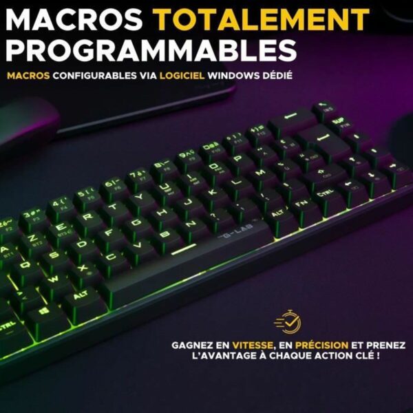 Tastatur The G-Lab KEYZ TITAN Schwarz Azerty Französisch – Bild 4