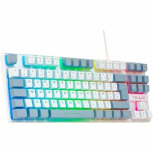 Tastatur The G-Lab KEYZ CAESIUM Grau Azerty Französisch