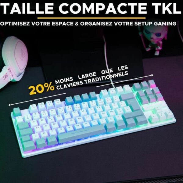 Tastatur The G-Lab KEYZ CAESIUM Grau Azerty Französisch – Bild 3