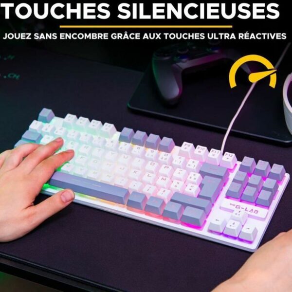 Tastatur The G-Lab KEYZ CAESIUM Grau Azerty Französisch – Bild 4