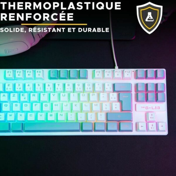 Tastatur The G-Lab KEYZ CAESIUM Grau Azerty Französisch – Bild 6