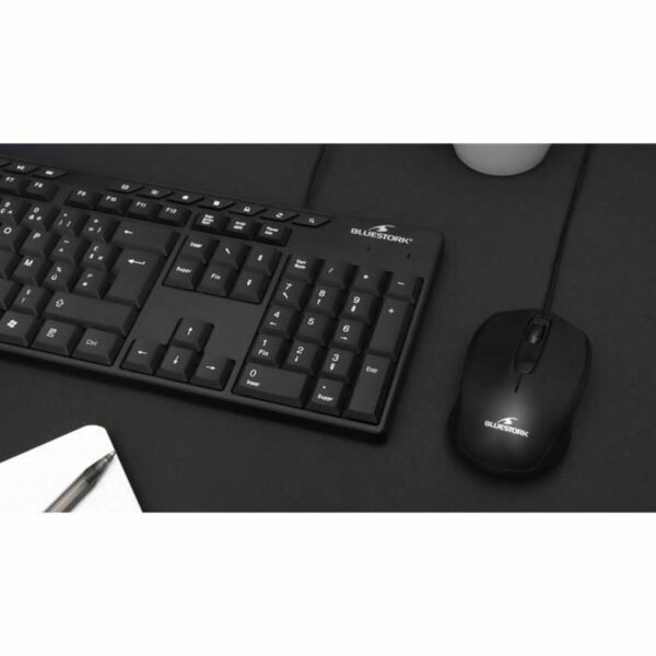 Tastatur mit Maus Bluestork MEDIA OFFICE Schwarz AZERTY – Bild 5