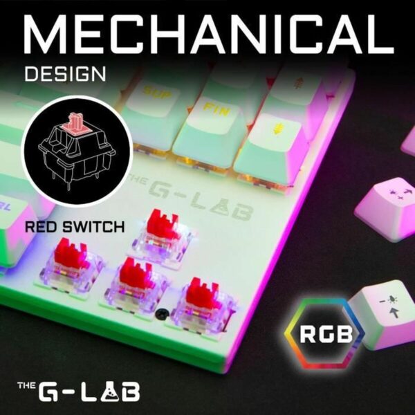 Tastatur und Gaming Maus The G-Lab MERCURY W Weiß – Bild 2