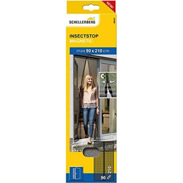Fliegenvorhang Schellenberg Türen Plattenspeicher 90 x 210 cm Anthrazit Fiberglas – Bild 5