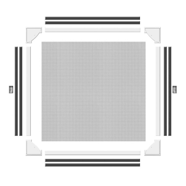 Moskitonetz Schellenberg Plattenspeicher Mit Rahmen Fiberglas Weiß (100 x 120 cm) – Bild 4