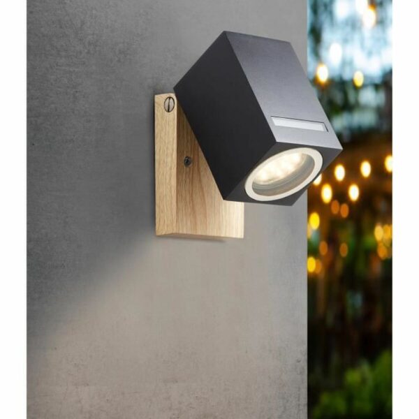 Wandleuchte Brilliant Galeni Schwarz natürlich Metall Kristall 20 W GU10 – Bild 4