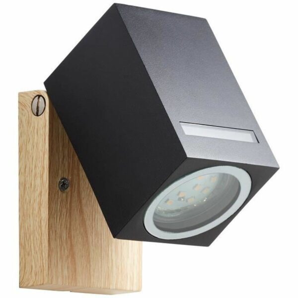 Wandleuchte Brilliant Galeni Schwarz natürlich Metall Kristall 20 W GU10 – Bild 2