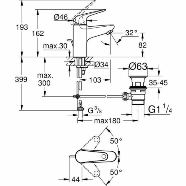 Mischbatterie Grohe Metall – Bild 3