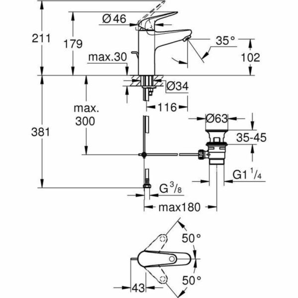 Mischbatterie Grohe Metall – Bild 3