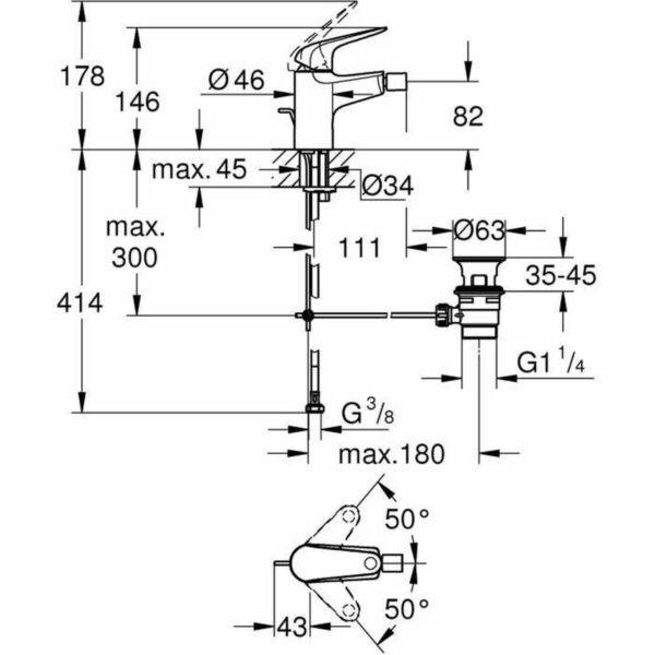 Mischbatterie Grohe Metall Messing (1 Stück) – Bild 3