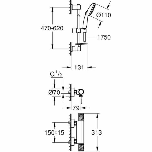 Dusche Säule Grohe Precision Feel Kunststoff – Bild 3