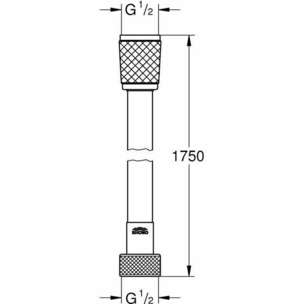Duschschlauch Grohe Schwarz Matte Hinterseite Kunststoff – Bild 3