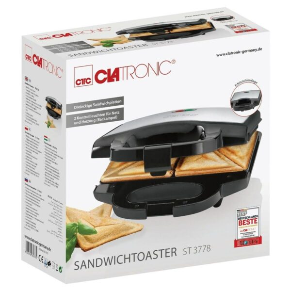 Sandwichmaker Clatronic ST 3778 Schwarz 750 W – Bild 4